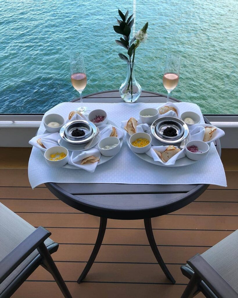 Veranda views and caviar for two on Seabourn cruise